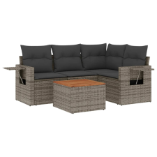 vidaXL 5 részes szürke polyrattan kerti ülőgarnitúra párnákkal (3256879) kerti bútor