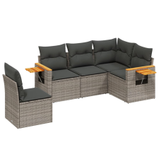 vidaXL 5 részes szürke polyrattan kerti ülőgarnitúra párnákkal (3259218) kerti bútor