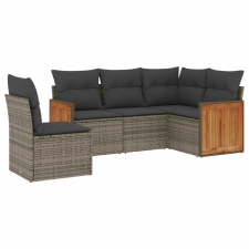 vidaXL 5 részes szürke polyrattan kerti ülőgarnitúra párnákkal (3260058) kerti bútor