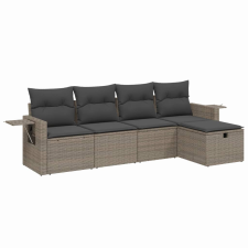 vidaXL 5 részes szürke polyrattan kerti ülőgarnitúra párnákkal (3263776) kerti bútor