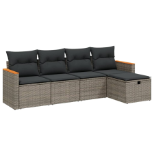 vidaXL 5 részes szürke polyrattan kerti ülőgarnitúra párnákkal (3265288) kerti bútor