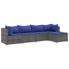 vidaXL 5 részes szürke polyrattan kerti ülőgarnitúra párnákkal (3308063) kerti bútor