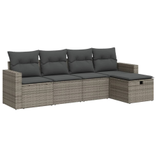 vidaXL 5 részes szürke polyrattan kerti ülőgarnitúra párnákkal (3325366) kerti bútor