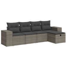 vidaXL 5 részes szürke polyrattan kerti ülőgarnitúra párnákkal (3325666) kerti bútor