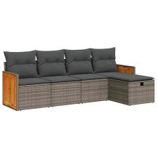 vidaXL 5 részes szürke polyrattan kerti ülőgarnitúra párnákkal (3326015) kerti bútor