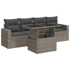 vidaXL 5 részes szürke polyrattan kerti ülőgarnitúra párnákkal (3326241) kerti bútor