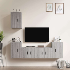 vidaXL 5 részes szürke sonoma színű szerelt fa TV-szekrényszett bútor