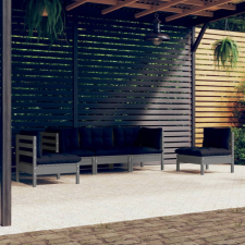 vidaXL 5 részes tömör fenyőfa kerti ülőgarnitúra párnákkal kerti bútor