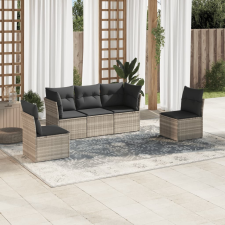 vidaXL 5 részes világosszürke polyrattan kerti ülőgarnitúra párnákkal kerti bútor