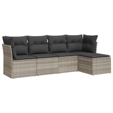 vidaXL 5 részes világosszürke polyrattan kerti ülőgarnitúra párnákkal (3217562) kerti bútor