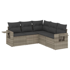 vidaXL 5 részes világosszürke polyrattan kerti ülőgarnitúra párnákkal (3220151) kerti bútor
