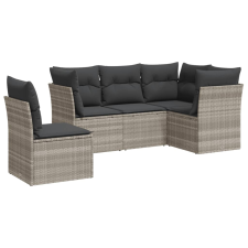 vidaXL 5 részes világosszürke polyrattan kerti ülőgarnitúra párnákkal (3249481) kerti bútor