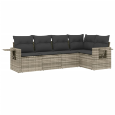 vidaXL 5 részes világosszürke polyrattan kerti ülőgarnitúra párnákkal (3252469) kerti bútor