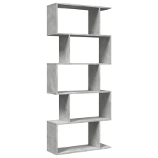 vidaXL 5 szintes betonszürke fa térelválasztó könyvespolc 70x24x161 cm (858096) bútor