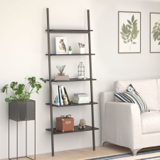 vidaXL 5 szintes fekete létrapolc 64 x 34 x 185,5 cm bútor