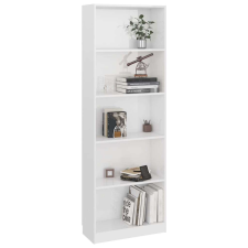 vidaXL 5-szintes magasfényű fehér forgácslap könyvszekrény 60x24x175cm bútor