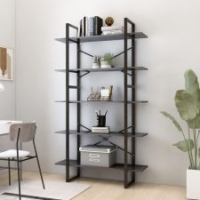 vidaXL 5 szintes szürke forgácslap könyvszekrény 100 x 30 x 175 cm bútor