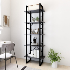 vidaXL 5-szintes szürke forgácslap könyvszekrény 60 x 30 x 175 cm bútor