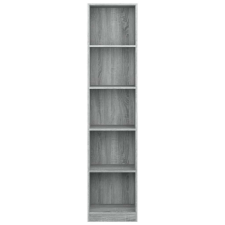 vidaXL 5-szintes szürke sonoma szerelt fa könyvszekrény 40x24x175 cm bútor