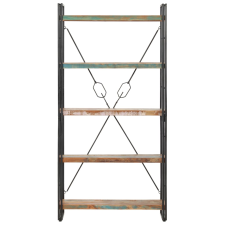 vidaXL 5 szintes tömör újrahasznosított fa könyvespolc 90x30x180 cm (286584) bútor
