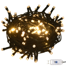 vidaXL 61 részes fehér-szürke karácsonyi gömbszett csúccsal + 150 LED (330099) karácsonyfa izzósor