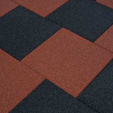 vidaXL 6 darab piros esésvédő, ütéscsillapító gumilap 50 x 50 x 3 cm építőanyag