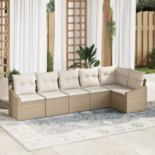 vidaXL 6 darabos Kert Sofa Készlet Párnákkal Bézs Poli Rattan kerti bútor