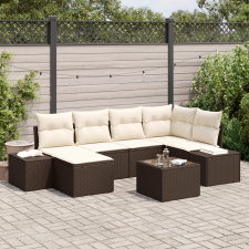 vidaXL 6 Darabos Kerti Kanapé Szett Párnákkal Szürke Poly Rattan kerti bútor