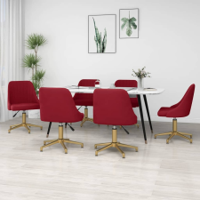 vidaXL 6 db bordó bársony forgó étkezőszék bútor