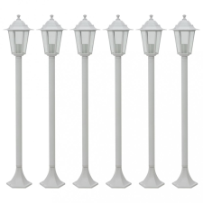 vidaXL 6 db fehér alumínium kerti állólámpa, E27, 110 cm világítás