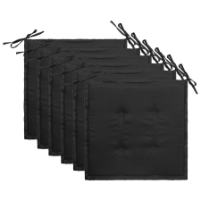 vidaXL 6 db fekete párna kerti székhez 50 x 50 x 4 cm kerti bútor