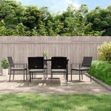 vidaXL 6 db fekete polyrattan kerti szék párnával 54x62,5x89 cm kerti bútor