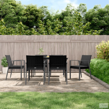 vidaXL 6 db fekete polyrattan kerti szék párnával 56,5x57x83 cm (3187080) kerti bútor