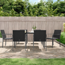 vidaXL 6 db fekete polyrattan kerti szék párnával 56x59x84 cm (3187076) kerti bútor