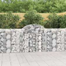 vidaXL 6 db íves horganyzott vas gabion kosár 200x30x100/120 cm kerti tárolás
