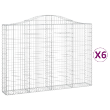 vidaXL 6 db íves horganyzott vas gabion kosár 200x30x140/160 cm (3145476) kerti tárolás