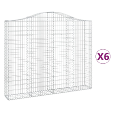 vidaXL 6 db íves horganyzott vas gabion kosár 200x30x160/180 cm (3145497) kerti tárolás