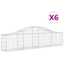 vidaXL 6 db íves horganyzott vas gabion kosár 200x30x40/60 cm (3145371) kerti tárolás