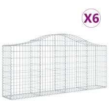 vidaXL 6 db íves horganyzott vas gabion kosár 200x30x80/100 cm (3145413) kerti tárolás