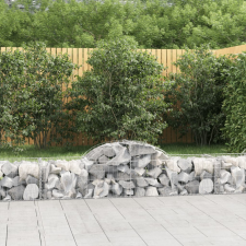 vidaXL 6 db íves horganyzott vas gabion kosár 200x50x40/60 cm kerti tárolás