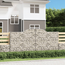 vidaXL 6 db íves horganyzott vas gabion kosár 300x30x140/160 cm kerti tárolás