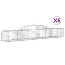 vidaXL 6 db íves horganyzott vas gabion kosár 300x50x40/60 cm (3146651) kerti tárolás