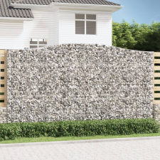 vidaXL 6 db íves horganyzott vas gabion kosár 400x50x220/240 cm kerti tárolás