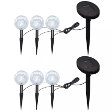 vidaXL 6 db LED kerti gömblámpa cövekkel és napelemmel kültéri világítás