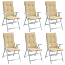 vidaXL 6 db melange bézs szövet magas háttámlájú székpárna 120x50x4 cm lakástextília
