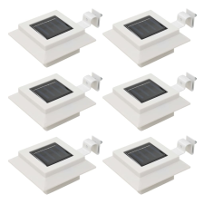 vidaXL 6 db négyszögletes fehér kültéri napelemes LED lámpa, 12 cm kültéri világítás