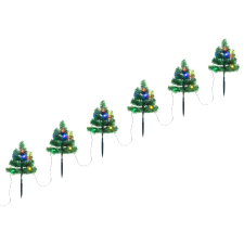 vidaXL 6 db PVC karácsonyi ösvényt jelző díszfa színes LED-ekkel 45 cm műfenyő