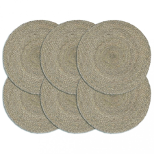 vidaXL 6 db sima szürke kerek jutaalátét 38 cm konyhai eszköz