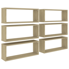 vidaXL 6 db sonoma-tölgyszínű forgácslap fali kockapolc 60x15x23cm (807144) bútor