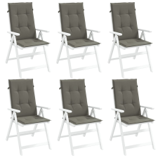 vidaXL 6 db sötétszürke szövet magas háttámlájú székpárna 120x50x4 cm kerti bútor